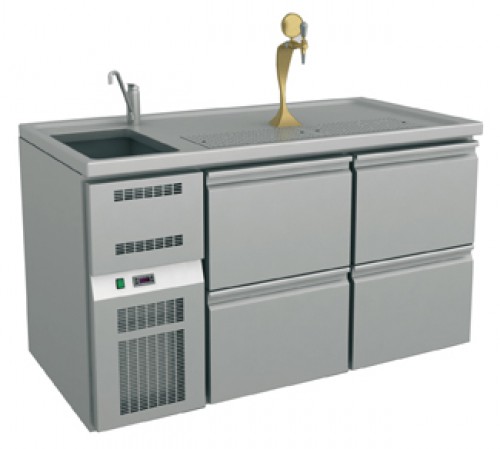 Comptoir à bar, 1565 X 700 X 900 mm, refroidissement ventilé, 500 W