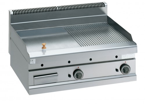 GRILLADE À GAZ LISSE/RAINURÉE À POSER