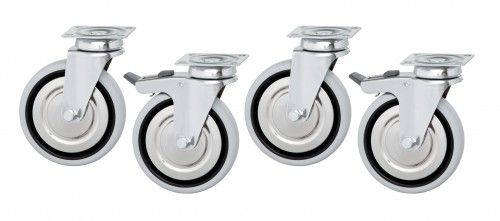Roulettes, jeu meubles Acier inoxydable