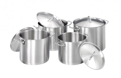 Set 4 pots, couvercle, Acier inoxydable, induction