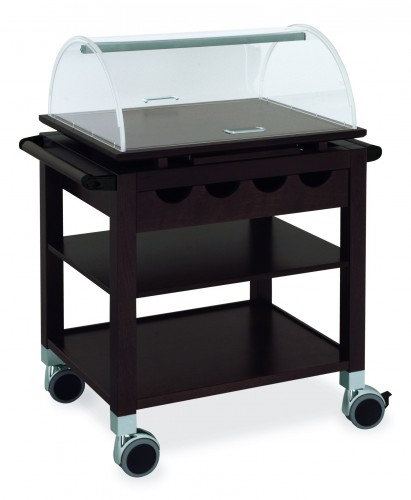 Wood trolleys - wengé finish - 3 shelves