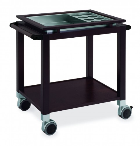 Wood trolleys - wengé finish - 2 shelves