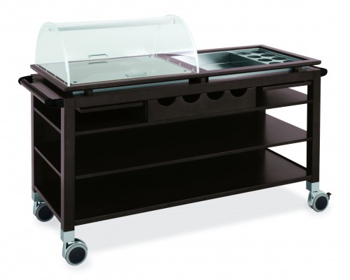 Wood trolleys - wengé finish - 4 shelves
