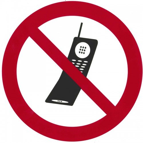Enseigne "Téléphone portable interdit"